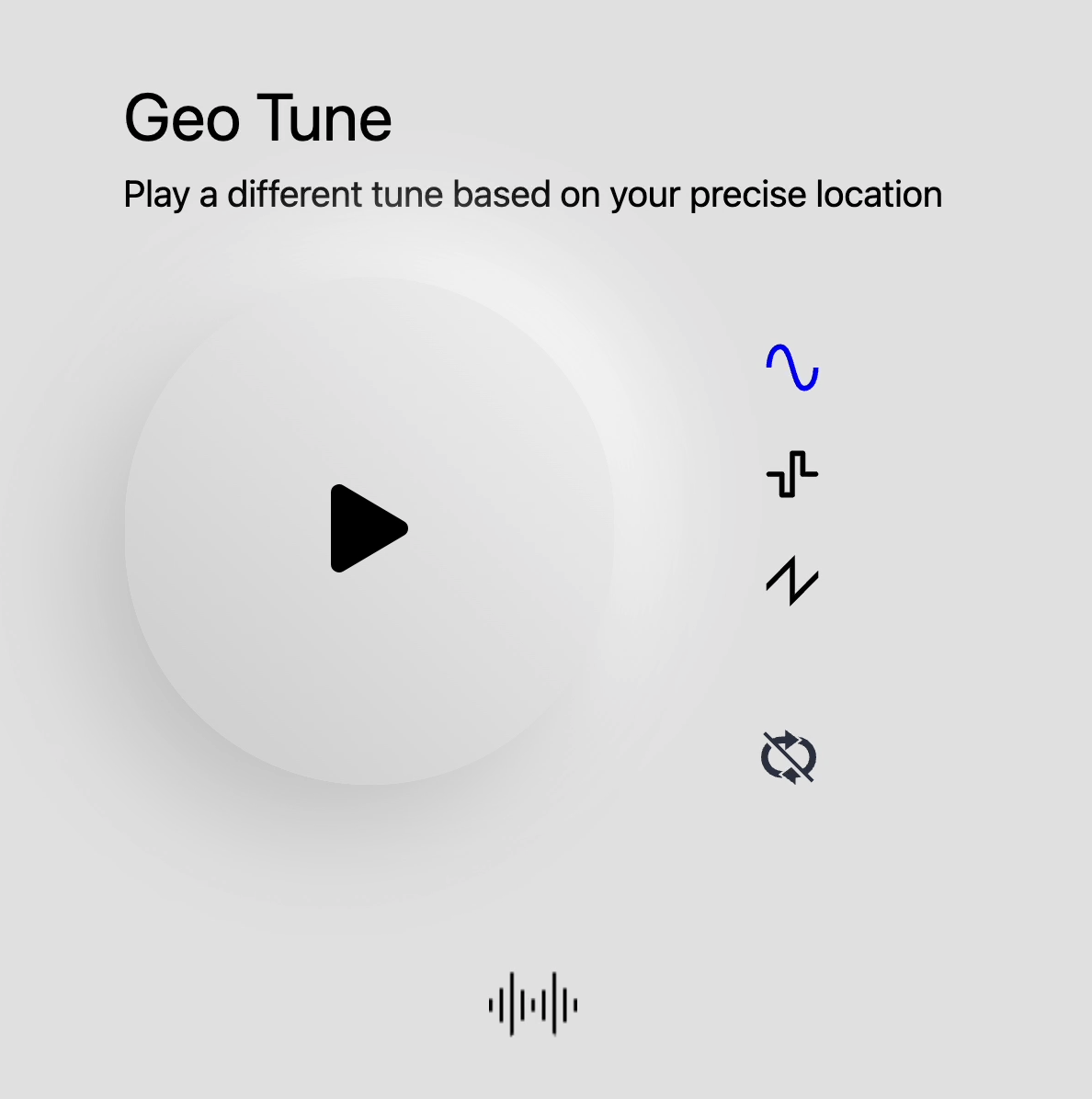 Screenshot from Geotune